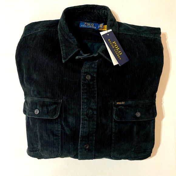 Polo by Ralph Lauren Black Corduroy Overshirt - Picture 1 of 9